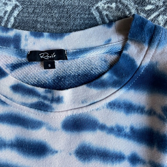 Rails Ramona Striped Indigo Tie Dye Sweatshirt Size Small - Picture 4 of 7
